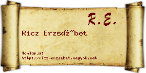 Ricz Erzsébet névjegykártya