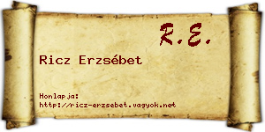 Ricz Erzsébet névjegykártya